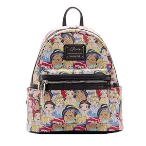Loungefly Disney RARE Princesses Cinderella, Jasmine, Snow White, Mini Backpack